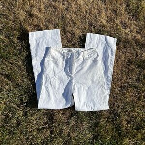 Ann Taylor White Low Rise Straight Leg Pants